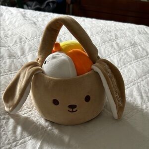 Adorable Brown Bunny Basket with Plush Toys
